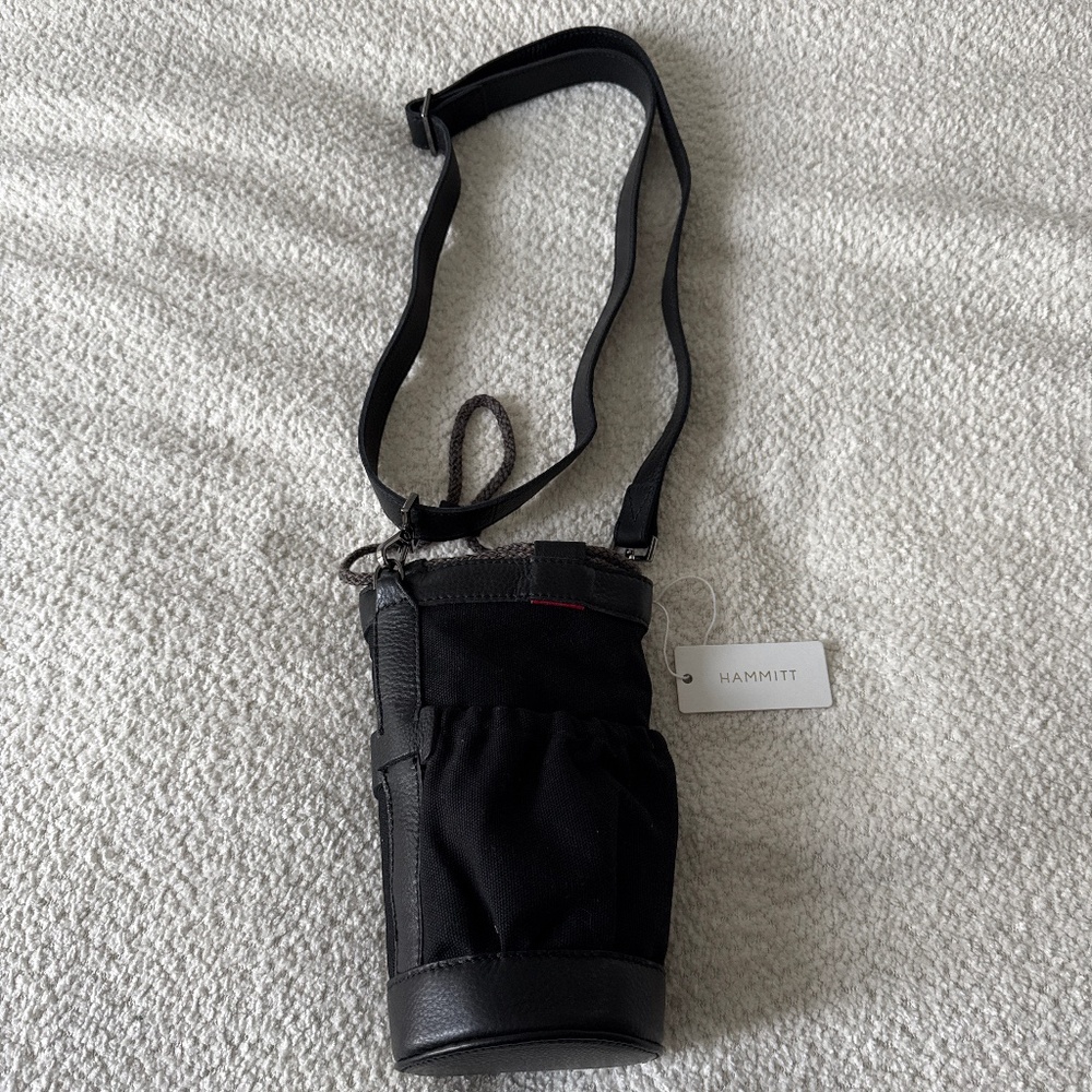 BRAND NEW Hammitt black leather/ canvas Runyon Bottle Holder